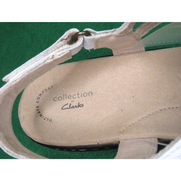 Clarks Leisa Janna Womens White Leather Sandal Gladiator Comfort Size 12 M - NEW - Picture 9 of 12
